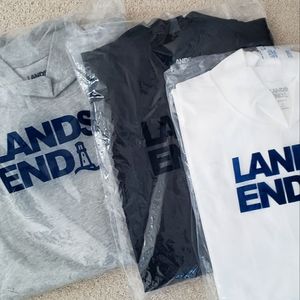 Lands' End Super-T mock turtlenecks - lot of 3 - XL - Black White Gray - NWT